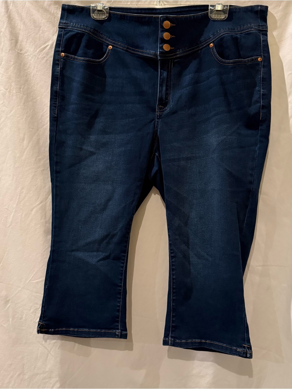 Lane Bryant High Rise 3 Button Jegging Pedal Dark Blue, 18